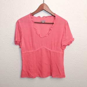 Ann Taylor cute pink silk blouse
